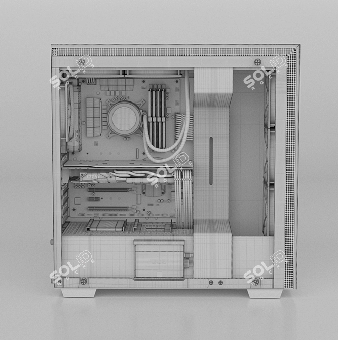 Powerful NZXT H700i: High-End Computer 3D model image 3