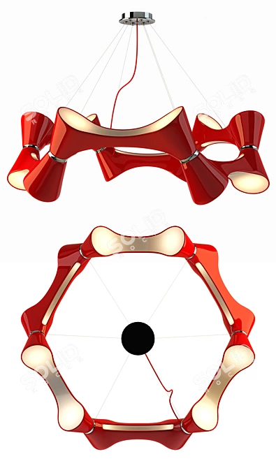 Ora Rojo Chandelier: A Statement Piece of Elegance 3D model image 2