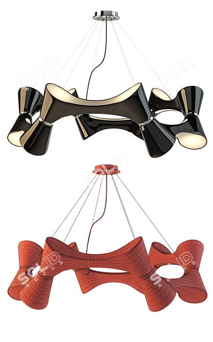 Ora Rojo Chandelier: A Statement Piece of Elegance 3D model image 3