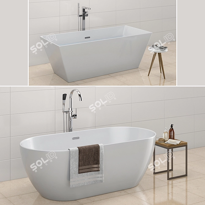 RAVAK Freedom: Acrylic Standing Bath 3D model image 1