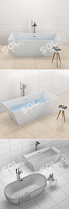 RAVAK Freedom: Acrylic Standing Bath 3D model image 3