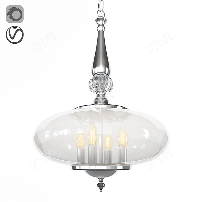 Luxurious Gold Pendant Light - MIEL SP4 3D model image 2