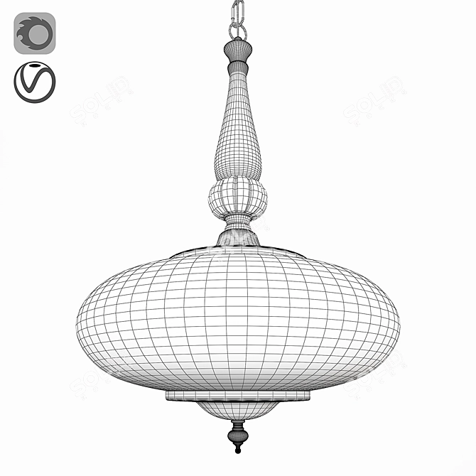 Luxurious Gold Pendant Light - MIEL SP4 3D model image 3