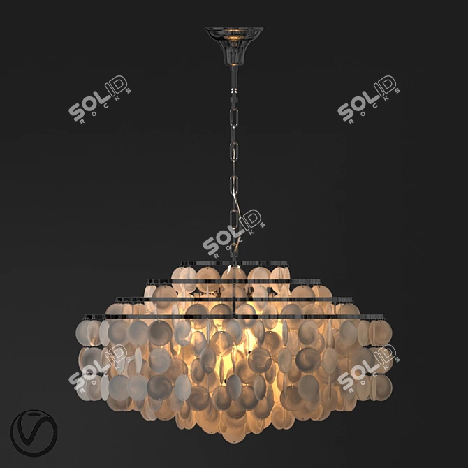 European Style 6-Lamp Chandelier 3D model image 1