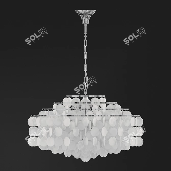 European Style 6-Lamp Chandelier 3D model image 2