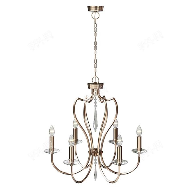 Elegant Pimlico Chandelier - 6-Light 3D model image 2
