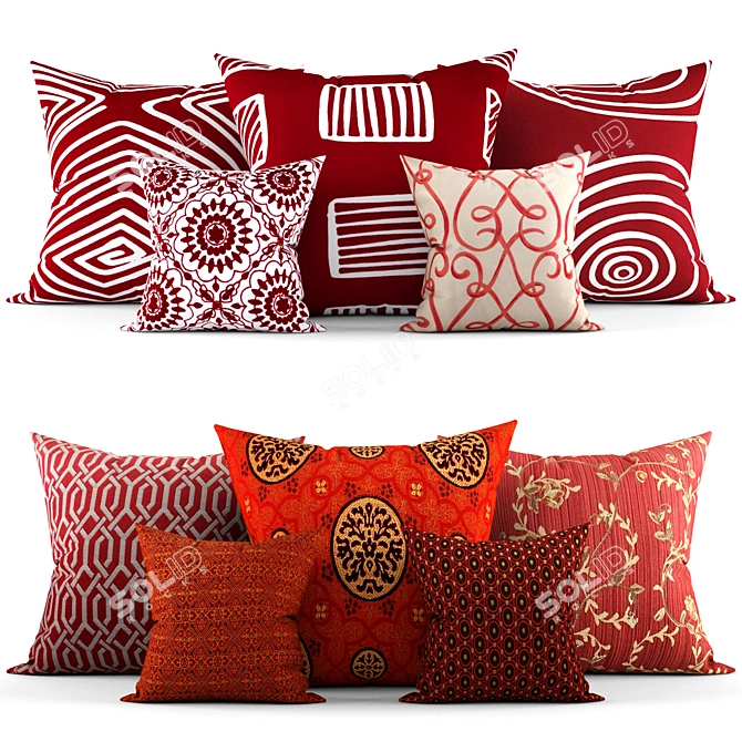 Cozy Home Decor Pillows 3D model image 1