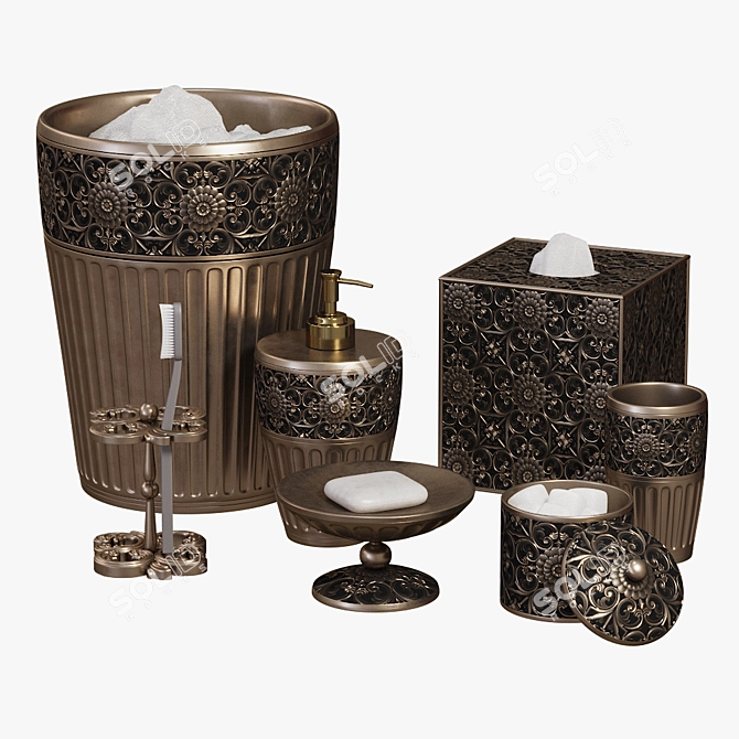 Elegant Marrakesh Bath Set 3D model image 1