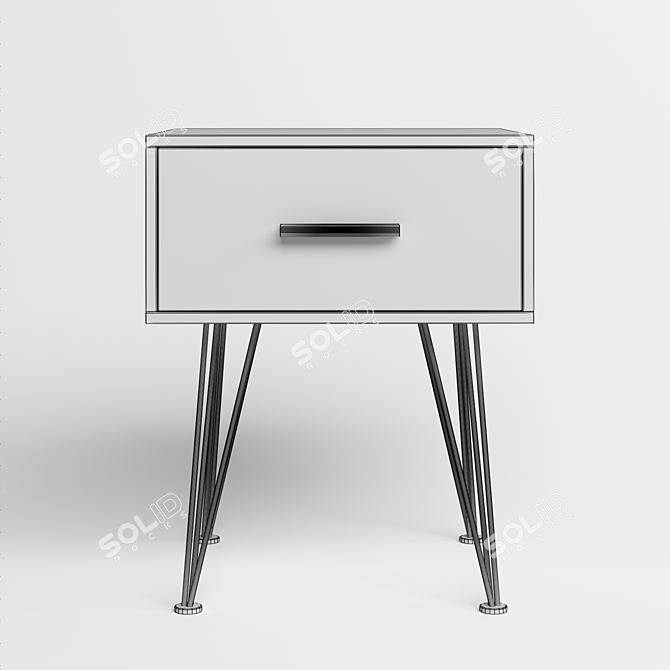 Antario Bedside Table - White 40x50x40 cm 3D model image 3