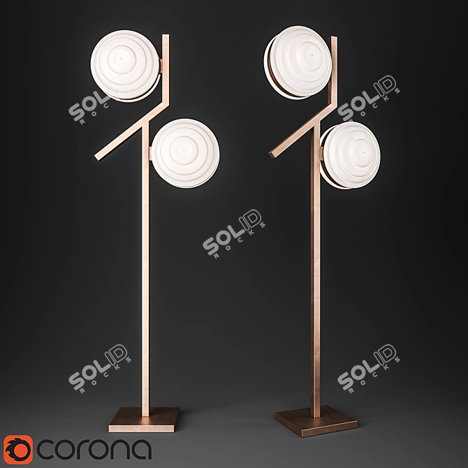 Sleek Bronzed Floor Lamp 3D model image 1