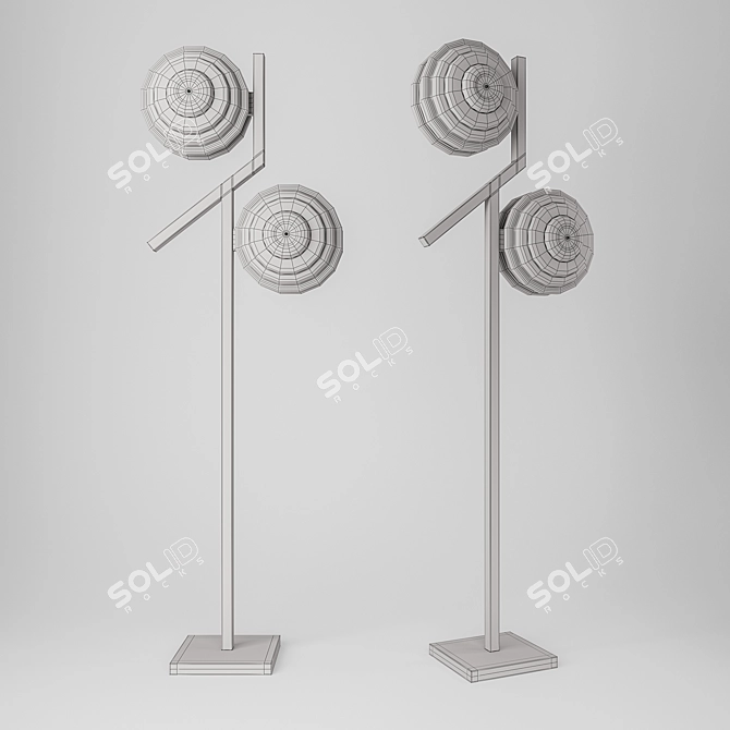 Sleek Bronzed Floor Lamp 3D model image 2