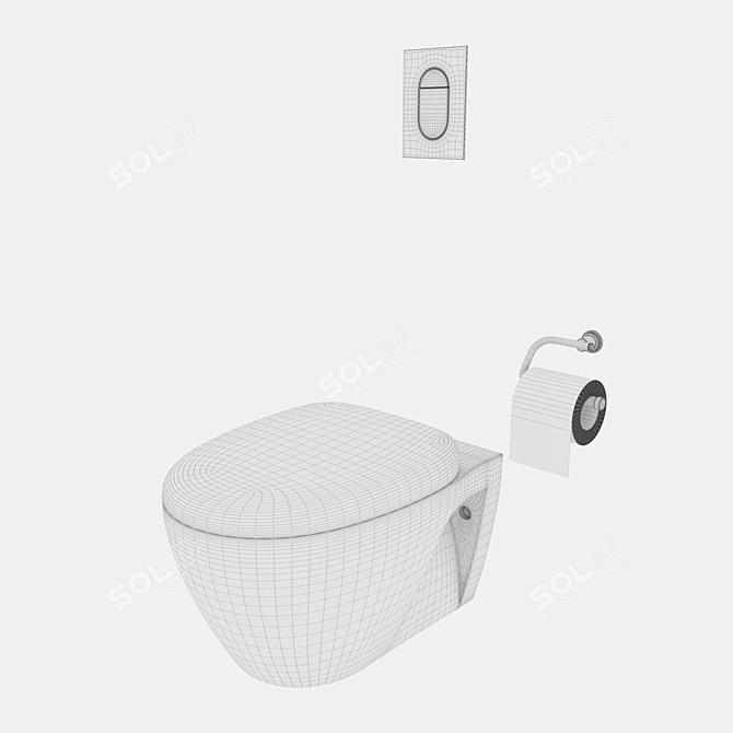 GROHE Arena Cosmopolitan Toilet Panel & Atrio Paper Holder 3D model image 3