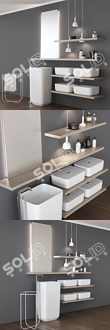 QI Bathroom Furniture Set: Modern Elegance 3D model image 2