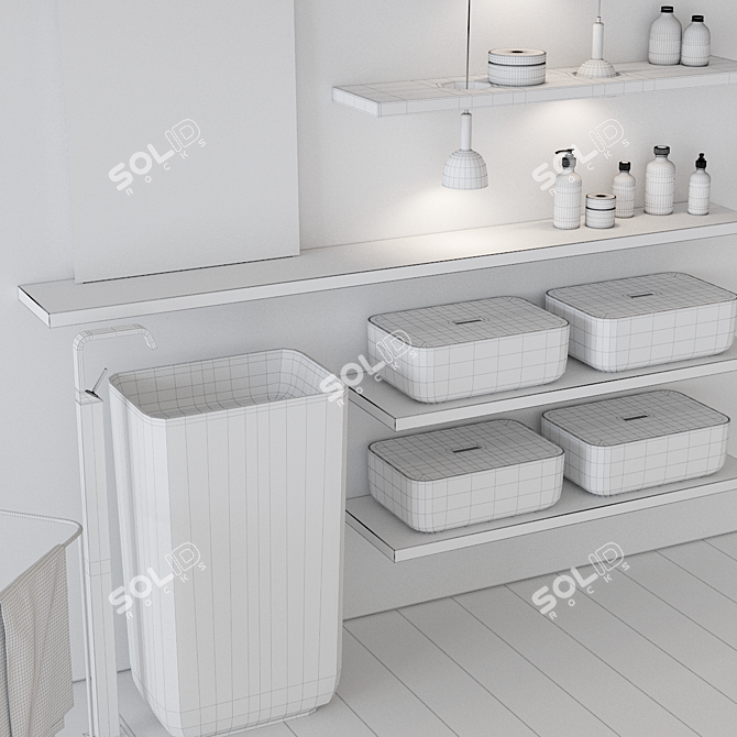 QI Bathroom Furniture Set: Modern Elegance 3D model image 3
