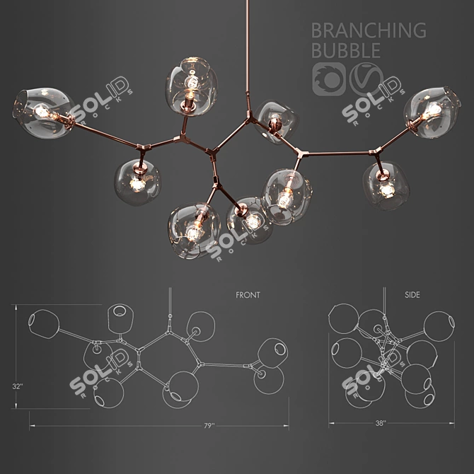 Branching Bubble Pendant Light 3D model image 1