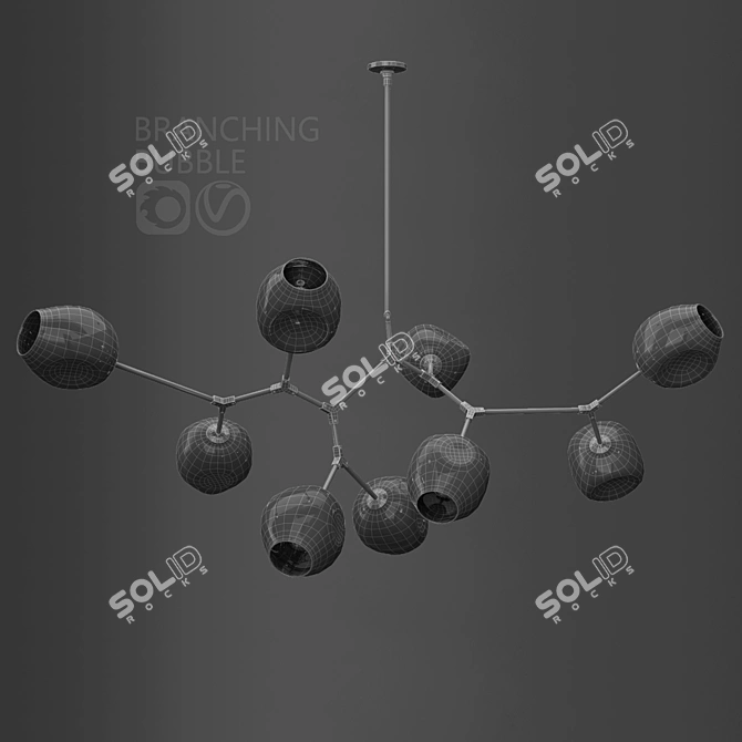 Branching Bubble Pendant Light 3D model image 2