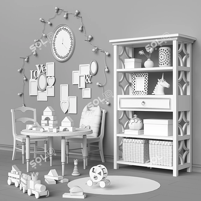 Pottery Barn Kids Furniture Set 3D model image 3