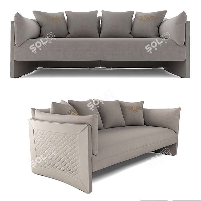 Elegant Kensington Sofa 3D model image 1