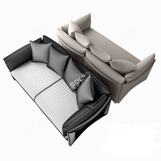 Elegant Kensington Sofa 3D model image 2