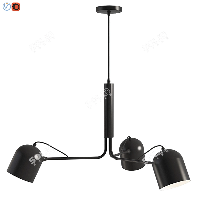 Liang Black Metal Pendant Lamp 3D model image 2