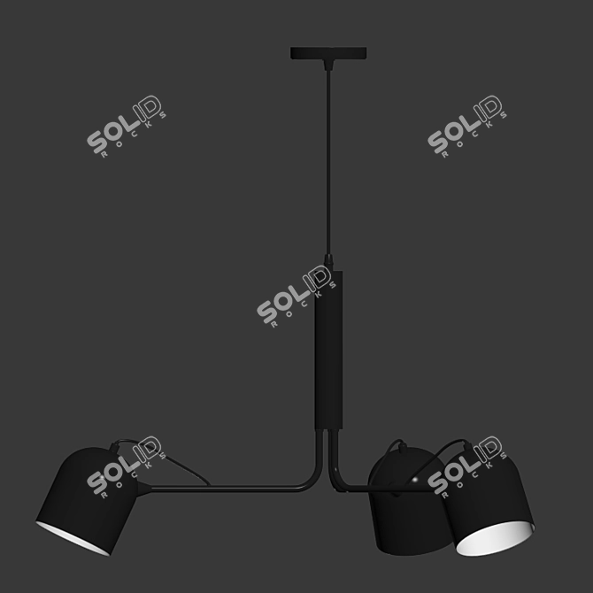 Liang Black Metal Pendant Lamp 3D model image 3