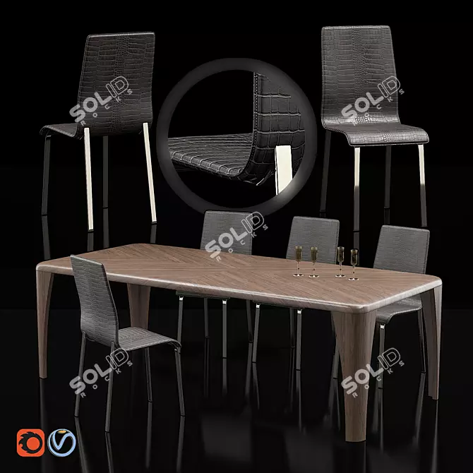 Elegant Duo: Mary Chair & Igor Table 3D model image 1