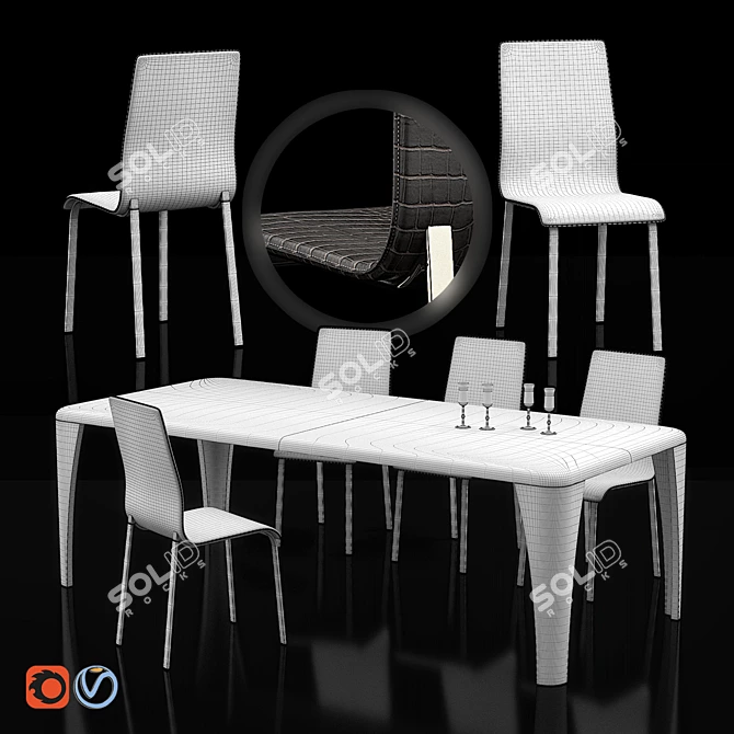 Elegant Duo: Mary Chair & Igor Table 3D model image 2