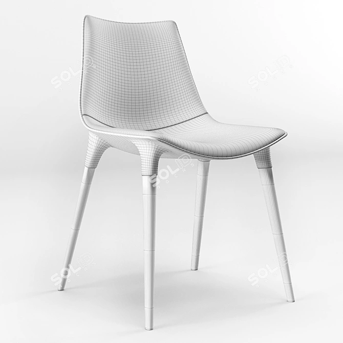 Modern Modloft Langham Dining Chair in Fabric 3D model image 2