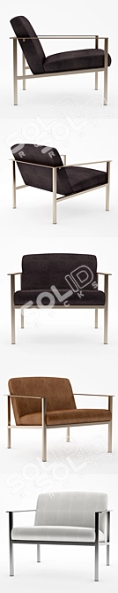 Modern Gray Chair - Stylish and Comfortable 3D model image 2