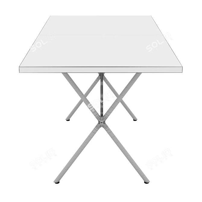 Modern X-Leg Dining Table 3D model image 3