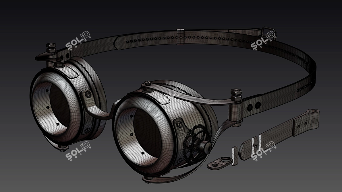 Steampunk Vision Goggles 3D model image 3