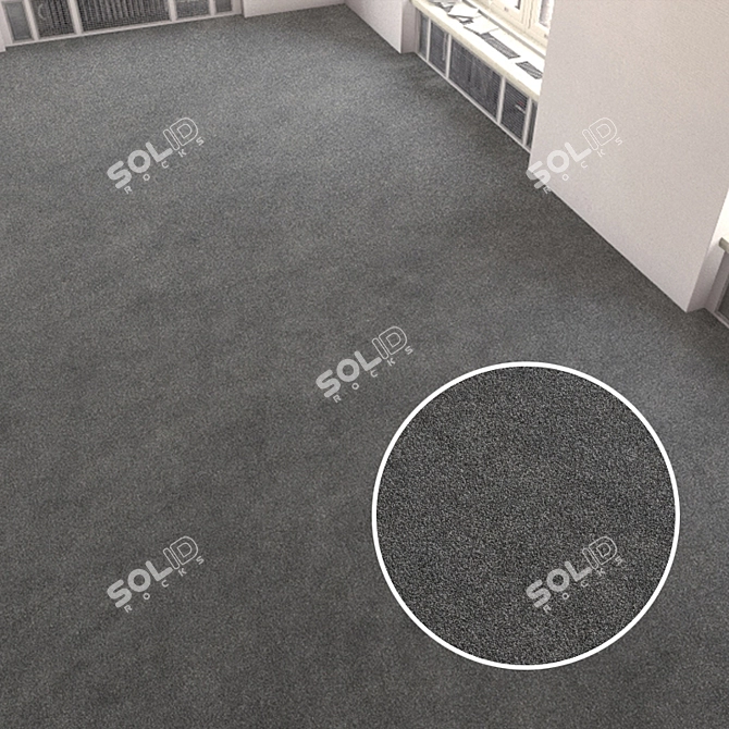 Carpet Tiles: High-Res Texture & VRay Displacement 3D model image 1