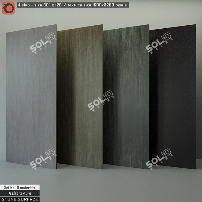 Premium Stone Slab Set 3D model image 1