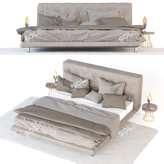 Elegant Flou Doze Bed 3D model image 4