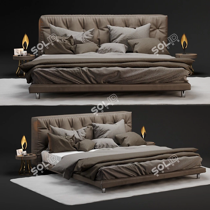 Elegant Flou Doze Bed 3D model image 6