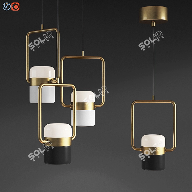 Modern Ling P1 H Suspension - Seeddesign Gold 3D model image 1
