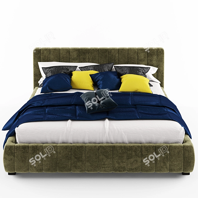 Luxury Velvet Bed - Bside Samoa 3D model image 2