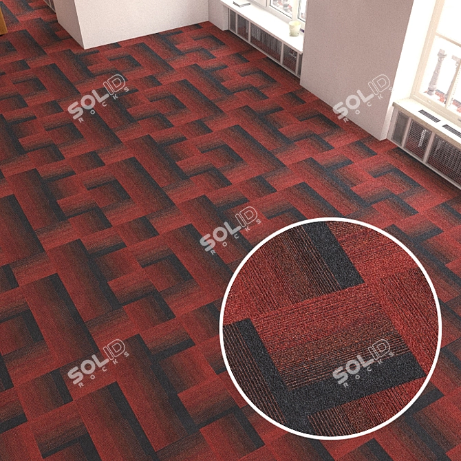 Soft Textured Carpet Tiles 3D model image 1