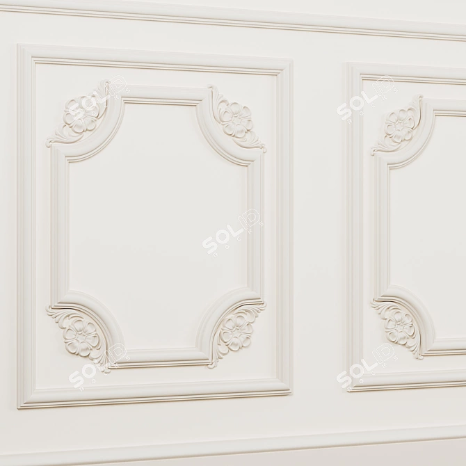 Elegant Gypsum Frame Kit 3D model image 2