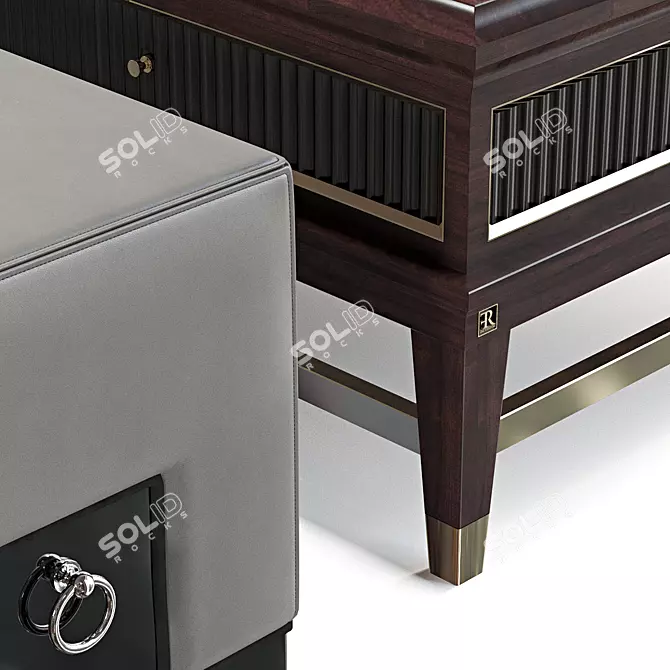 Modern Coffee Table and Pouf 3D model image 2