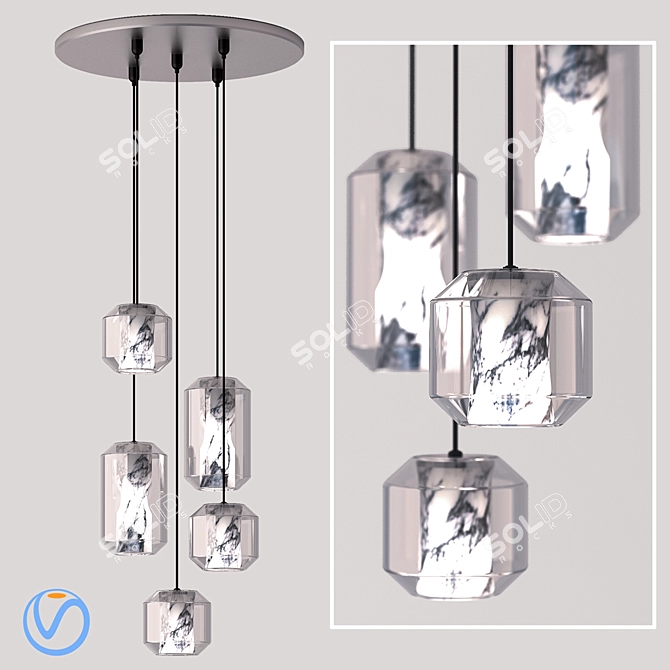 Iridescent Elegance: Lee Broom Suspension Chamber Grand 3D model image 1