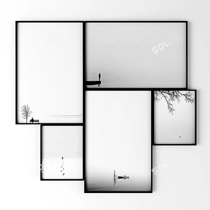Monochrome Moments: Black & White Composition 3D model image 1