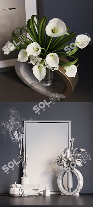 Elegance in Bloom: Kalla Decor Set 3D model image 3