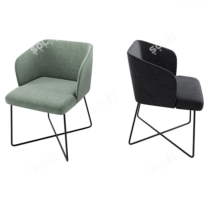 Modrest Stelle W Chair - Mid Century Elegance 3D model image 2