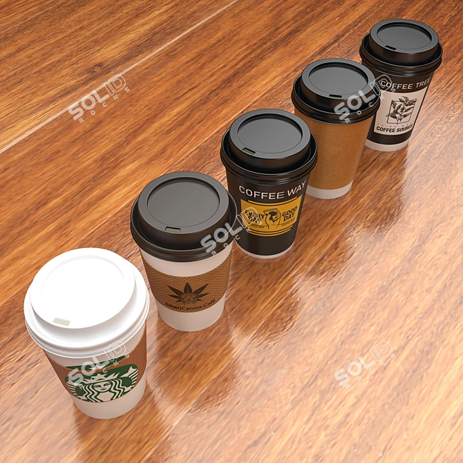 Natural Scale Coffee Cup Models 3D model image 2