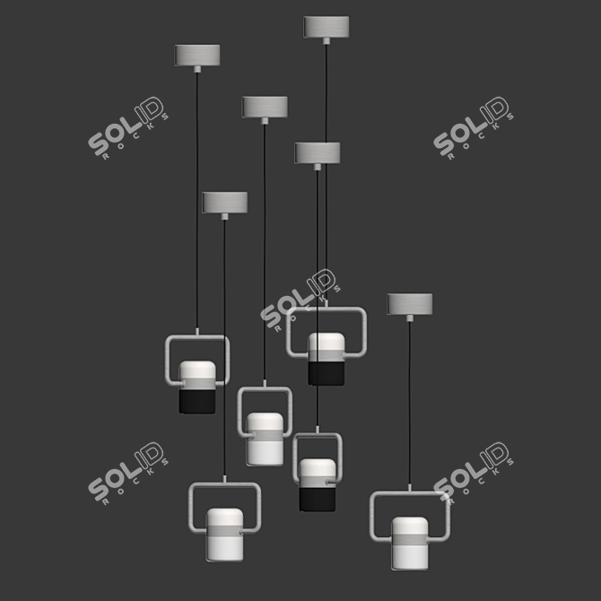 Modern Ling P2 H Gold Pendant 3D model image 2