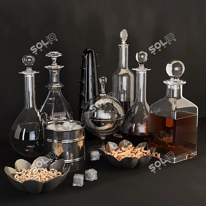 Elegant Decorative Set for V-Ray 3D model image 1