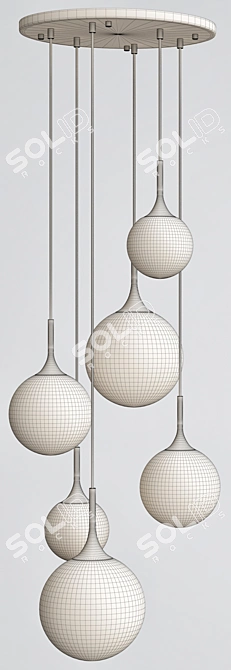 RH Whitley Gold Chandelier 3D model image 2