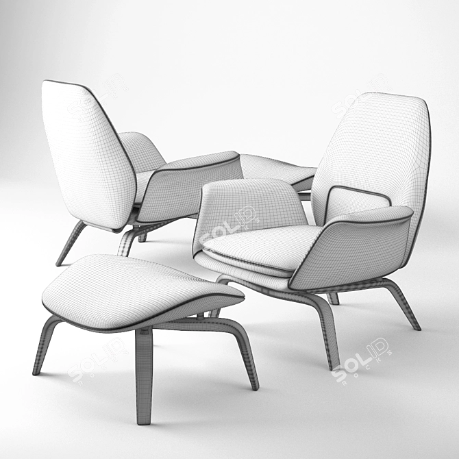 Nordic Comfort Gilliam Armchair 3D model image 2