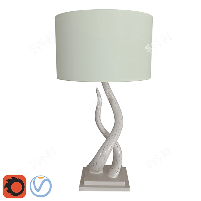 Spiraling Horns Source Table Lamp 3D model image 1